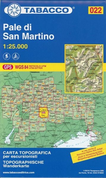 Tabacco Wandern Pale di San Martino, Karte von , Tabacco Editrice, 9788883150227