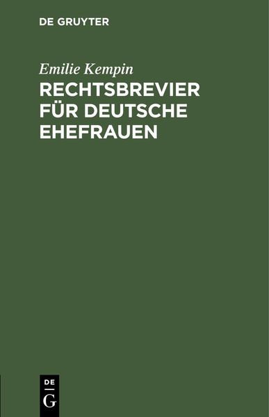 Produktbild: Rechtsbrevier f&uuml;r deutsche Ehefrauen
