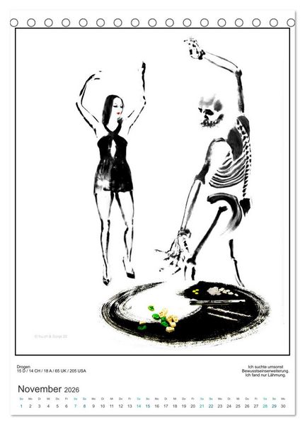 Produktbild: Totentanz Damenwahl Haiku Zenga Photo (Tischkalender 2026 DIN A5 hoch), CALVENDO Monatskalender