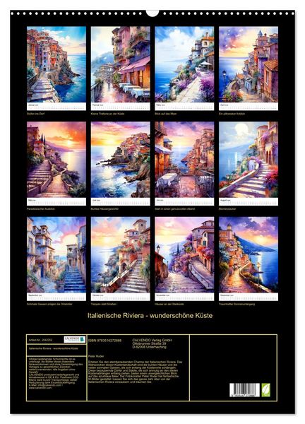 Produktbild: Italienische Riviera - wundersch&ouml;ne K&uuml;ste (Wandkalender 2026 DIN A2 hoch), CALVENDO Monatskalender
