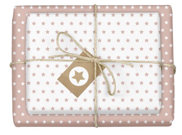 Produktbild: Geschenkpapier-Set Sterne (hell-rosa, wei&szlig;)
