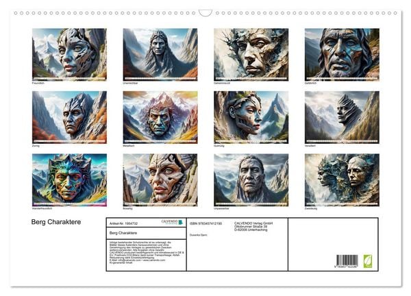 Produktbild: Berg Charaktere (Wandkalender 2026 DIN A2 quer), CALVENDO Monatskalender