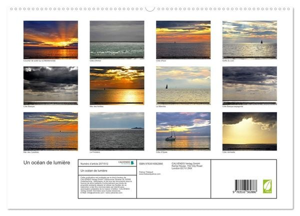 Produktbild: Un oc&eacute;an de lumi&egrave;re (Calendrier mural 2026 DIN A2 vertical) calendrier de bureau