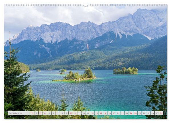 Produktbild: Malerische Seen in Bayern (hochwertiger Premium Wandkalender 2026 DIN A2 quer), Kunstdruck in Hochglanz