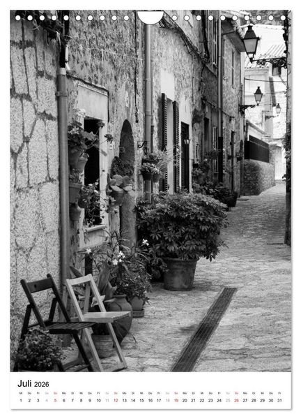 Produktbild: Mallorca Impressionen in schwarz-wei&szlig; (Wandkalender 2026 DIN A4 hoch), CALVENDO Monatskalender