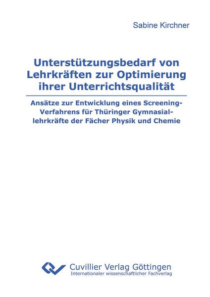 Produktbild: Unterst&uuml;tzungsbedarf von Lehrkr&auml;ften zur Optimierung ihrer Unterrichtsqualit&auml;t