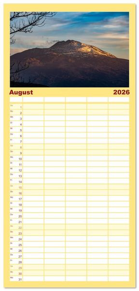 Produktbild: Familienplaner 2026 - &Auml;tna - Europas h&ouml;chster Vulkan mit 5 Spalten (Wandkalender, 21 x 45 cm) CALVENDO