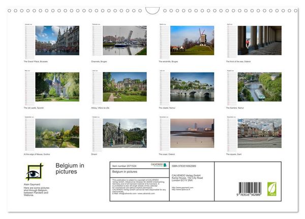 Produktbild: Belgium in pictures (Wall Calendar 2026 DIN A3 landscape), CALVENDO 12 Month Wall Calendar