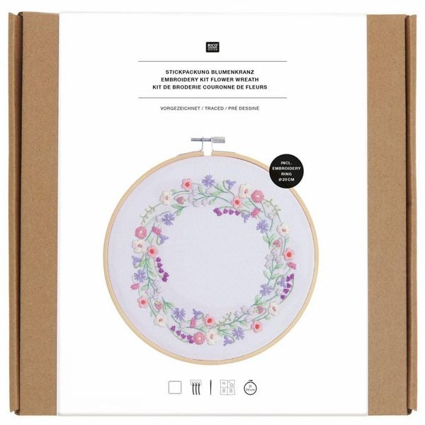 Produktbild: Stickpackung Vorgezeichnet, Blumenkranz, &Oslash; 20 cm