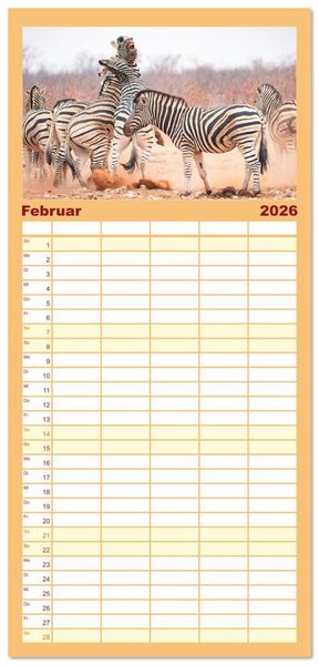 Produktbild: Familienplaner 2026 - Action in der Savanne mit 5 Spalten (Wandkalender, 21 x 45 cm) CALVENDO