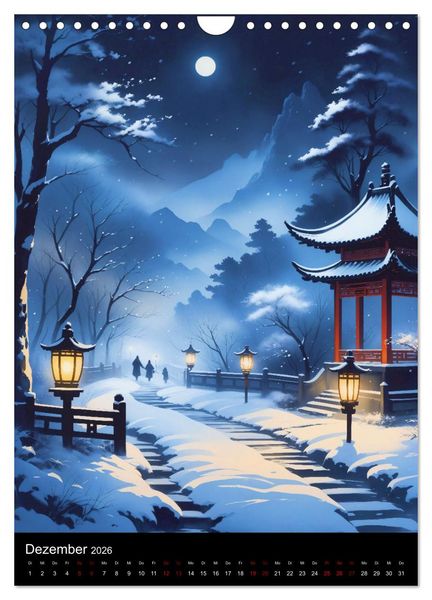 Produktbild: Asiatische Inspiration Fern&ouml;stlicher Art - Dunkle Werke (Wandkalender 2026 DIN A4 hoch), CALVENDO Monatskalender