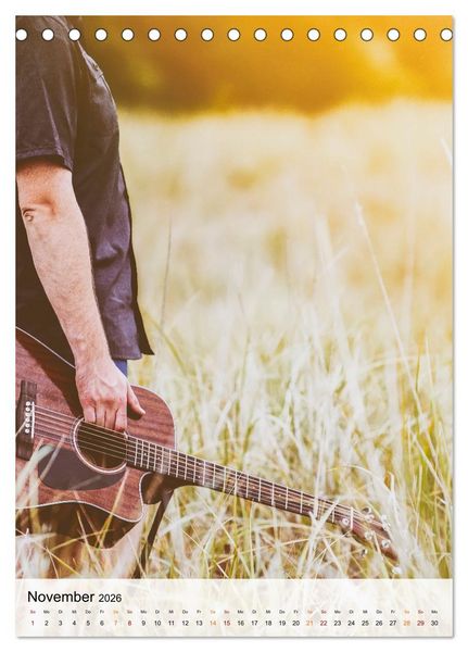 Produktbild: Gitarren Liebe (Tischkalender 2026 DIN A5 hoch), CALVENDO Monatskalender