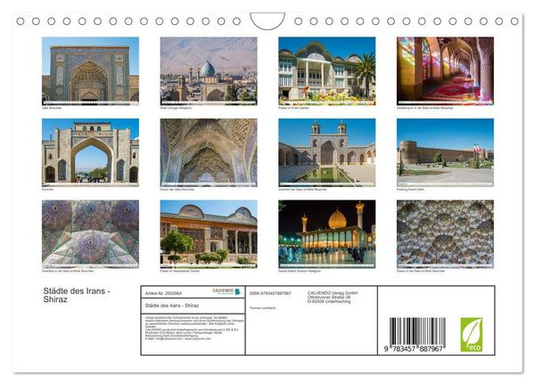 Produktbild: St&auml;dte des Irans - Shiraz (Wandkalender 2026 DIN A4 quer), CALVENDO Monatskalender