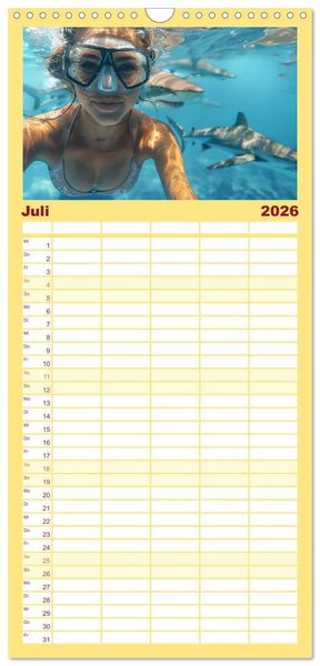 Produktbild: Familienplaner 2026 - Action pur - atemberaubende Hobbys mit 5 Spalten (Wandkalender, 21 x 45 cm) CALVENDO