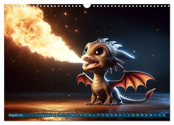 Produktbild: Drachenschwingen: Jahreszeiten im Drachenland (Wandkalender 2026 DIN A3 quer), CALVENDO Monatskalender