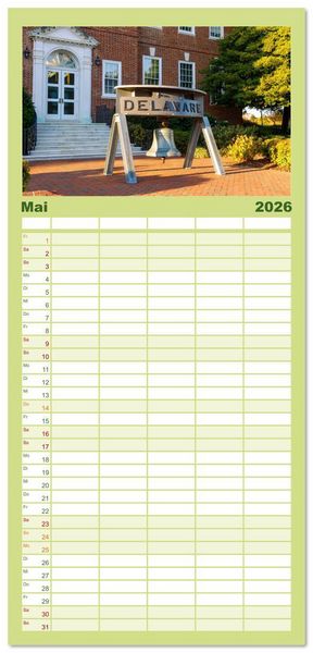 Produktbild: Familienplaner 2026 - Delaware. Kleine Perle an der Ostk&uuml;ste der USA mit 5 Spalten (Wandkalender, 21 x 45 cm) CALVENDO