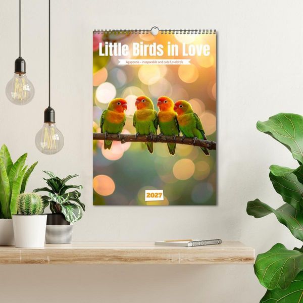 Produktbild: Little Birds in Love (Wall Calendar 2027 DIN A3 portrait), CALVENDO 12 Month Wall Calendar