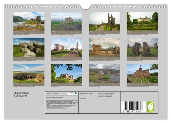 Produktbild: Historisches Schottland (Wandkalender 2026 DIN A4 quer), CALVENDO Monatskalender