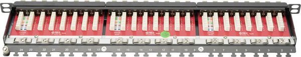 Produktbild: Digitus DN-91624S-SL-EA 24 Port Netzwerk-Patchpanel 483mm (19\") CAT 6a 0.5 HE
