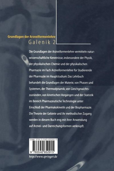 Produktbild: Grundlagen der Arzneiformenlehre