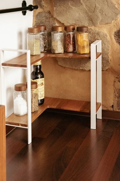 Produktbild: K&uuml;chen-Eckregal Mod. Louisa, 2 Etagen, 2 Etagen