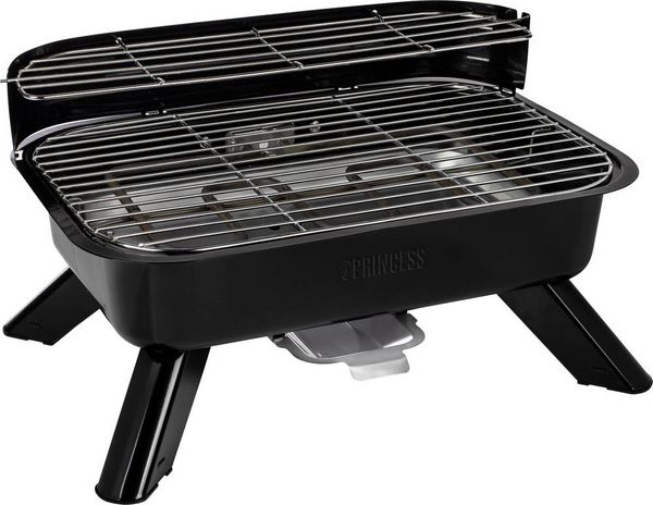 Produktbild: Princess 01.112252.01.001 Elektro, Holzkohle Grill mit Windschutz, mit Standfu&szlig;, mit manueller Temperatureinstellung Schwarz