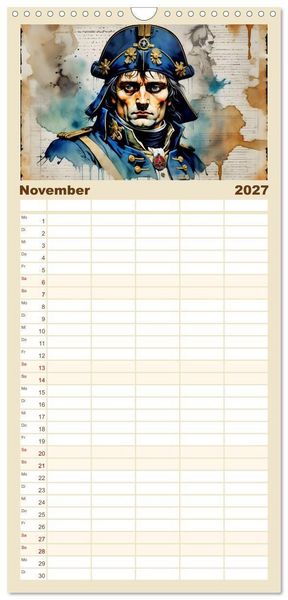 Produktbild: Familienplaner 2027 - Legend&auml;re Ikonen der Geschichte mit 5 Spalten (Wandkalender, 21 x 45 cm) CALVENDO