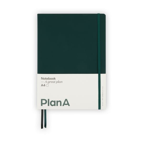 Produktbild: Notizbuch A4 Hardcover Moss Green Blanko, 192 Seiten