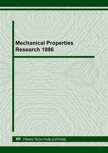 Produktbild: Mechanical Properties Research 1986 I