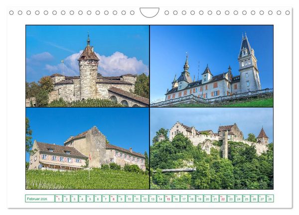 Produktbild: Schl&ouml;sser und Burgen in der n&ouml;rdlichen Schweiz (Wandkalender 2026 DIN A4 quer), CALVENDO Monatskalender