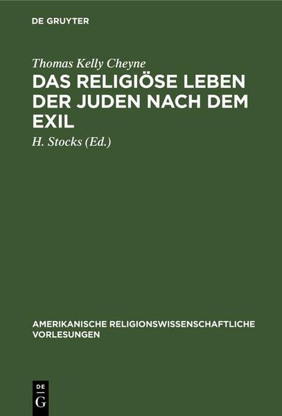 Produktbild: Das religi&ouml;se Leben der Juden nach dem Exil