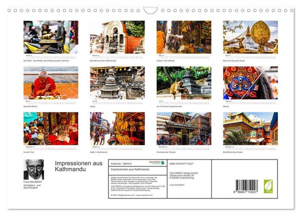 Produktbild: Impressionen aus Kathmandu (Wandkalender 2026 DIN A3 quer), CALVENDO Monatskalender