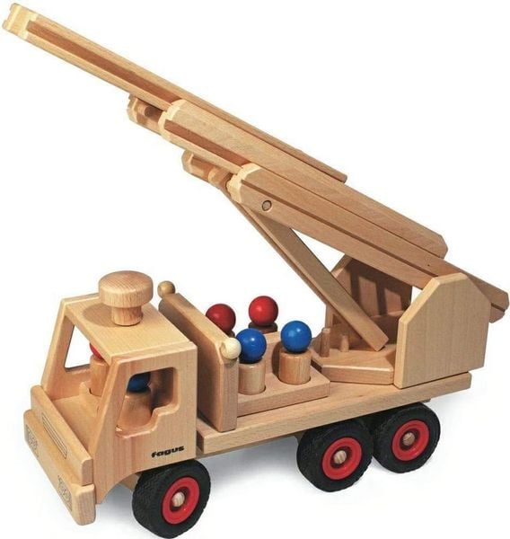 Produktbild: Fagus 10.48 - Feuerwehr Leiterwagen, Holzspielzeug