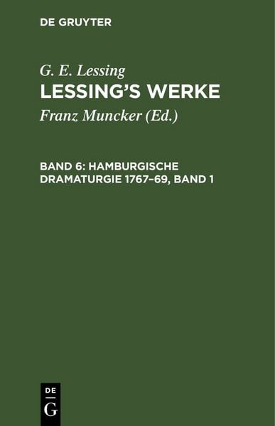 Produktbild: Hamburgische Dramaturgie 1767&ndash;69, Band 1