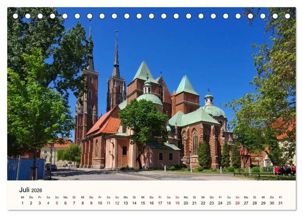 Produktbild: Die Dominsel - Historisches Zentrum der Stadt Breslau (Tischkalender 2026 DIN A5 quer), CALVENDO Monatskalender