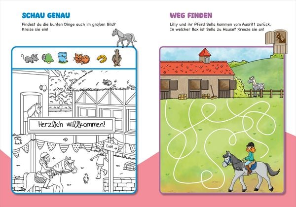 Produktbild: Malen und R&auml;tseln f&uuml;r Kindergartenkinder. Pferde