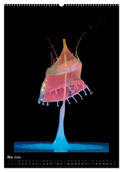 Produktbild: Au&szlig;ergew&ouml;hnliche Kunst - Wasser Tropfenfotografie (Wandkalender 2026 DIN A2 hoch), CALVENDO Monatskalender