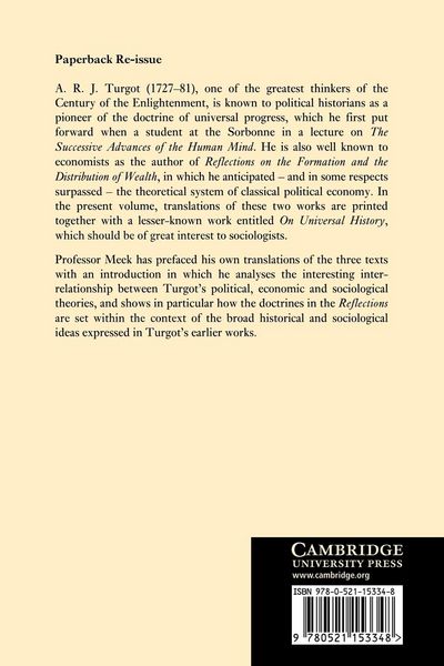 Produktbild: Turgot on Progress, Sociology and Economics