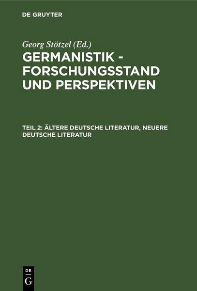 Produktbild: &Auml;ltere Deutsche Literatur, Neuere Deutsche Literatur