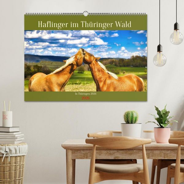 Produktbild: Haflinger im Th&uuml;ringer Wald (Wandkalender 2026 DIN A2 quer), CALVENDO Monatskalender