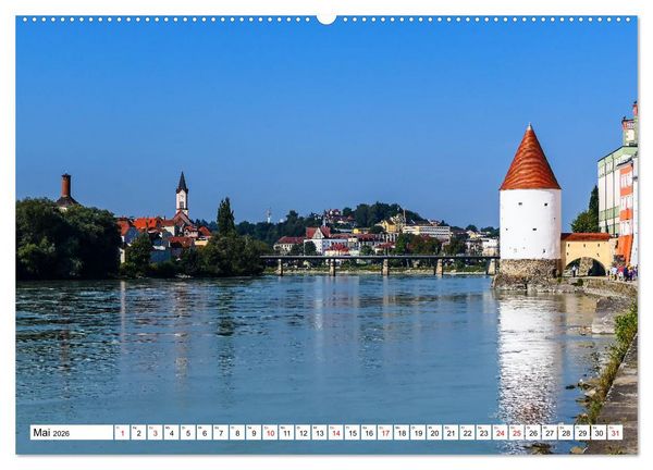 Produktbild: Passau die Barockstadt an der Donau (hochwertiger Premium Wandkalender 2026 DIN A2 quer), Kunstdruck in Hochglanz