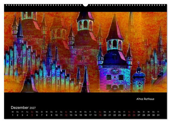 Produktbild: M&uuml;nchen digital (hochwertiger Premium Wandkalender 2027 DIN A2 quer), Kunstdruck in Hochglanz