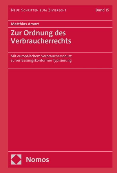Produktbild: Zur Ordnung des Verbraucherrechts