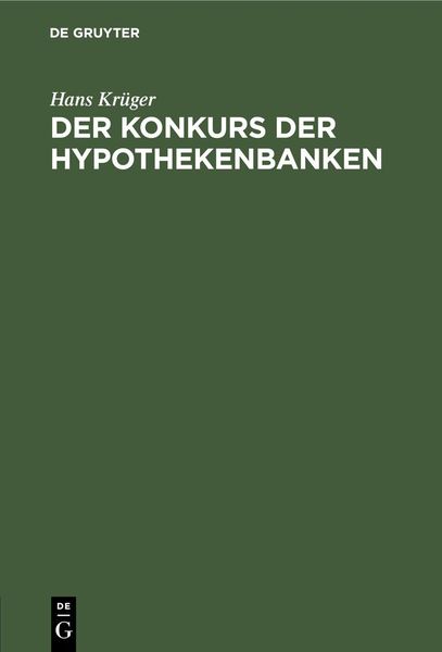 Produktbild: Der Konkurs der Hypothekenbanken
