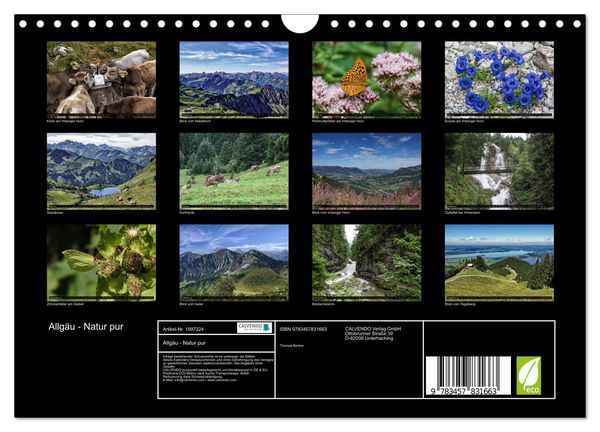 Produktbild: Allg&auml;u - Natur pur (Wandkalender 2026 DIN A4 quer), CALVENDO Monatskalender
