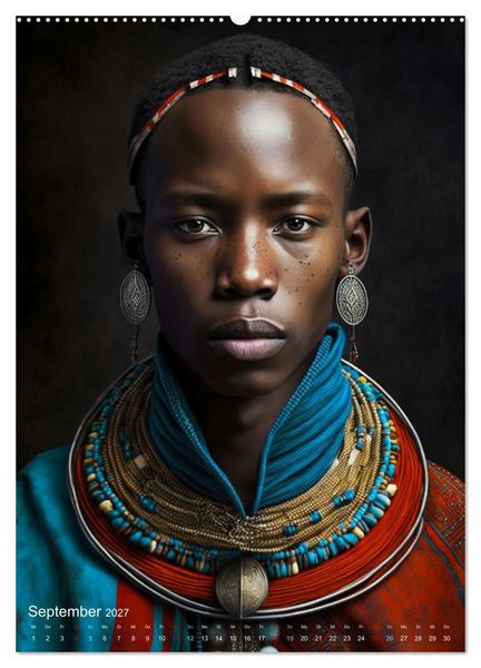 Produktbild: Inspiriert von den Massai, den stolzen Kriegern Afrikas (Wandkalender 2027 DIN A2 hoch), CALVENDO Monatskalender