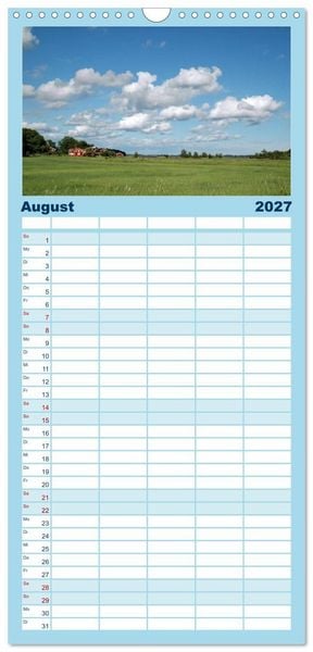 Produktbild: Familienplaner 2027 - Wundervolles Schweden mit 5 Spalten (Wandkalender, 21 x 45 cm) CALVENDO