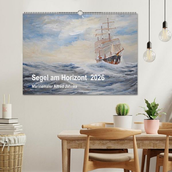 Produktbild: Segel am Horizont - Marinemaler Alfred Jahnke (Wandkalender 2026 DIN A2 quer), CALVENDO Monatskalender