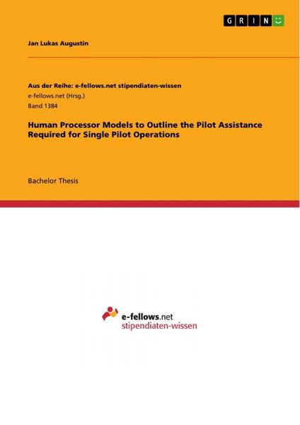 Produktbild: Human Processor Models to Outline the Pilot Assistance Required for Single Pilot Operations