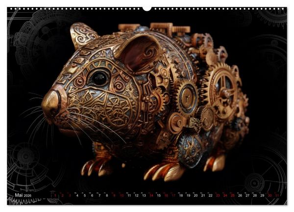Produktbild: Mechanische Steampunk Tierwelt (hochwertiger Premium Wandkalender 2026 DIN A2 quer), Kunstdruck in Hochglanz